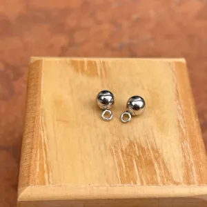 14KT White Gold Mini Round Ball Earring Charms 5mm