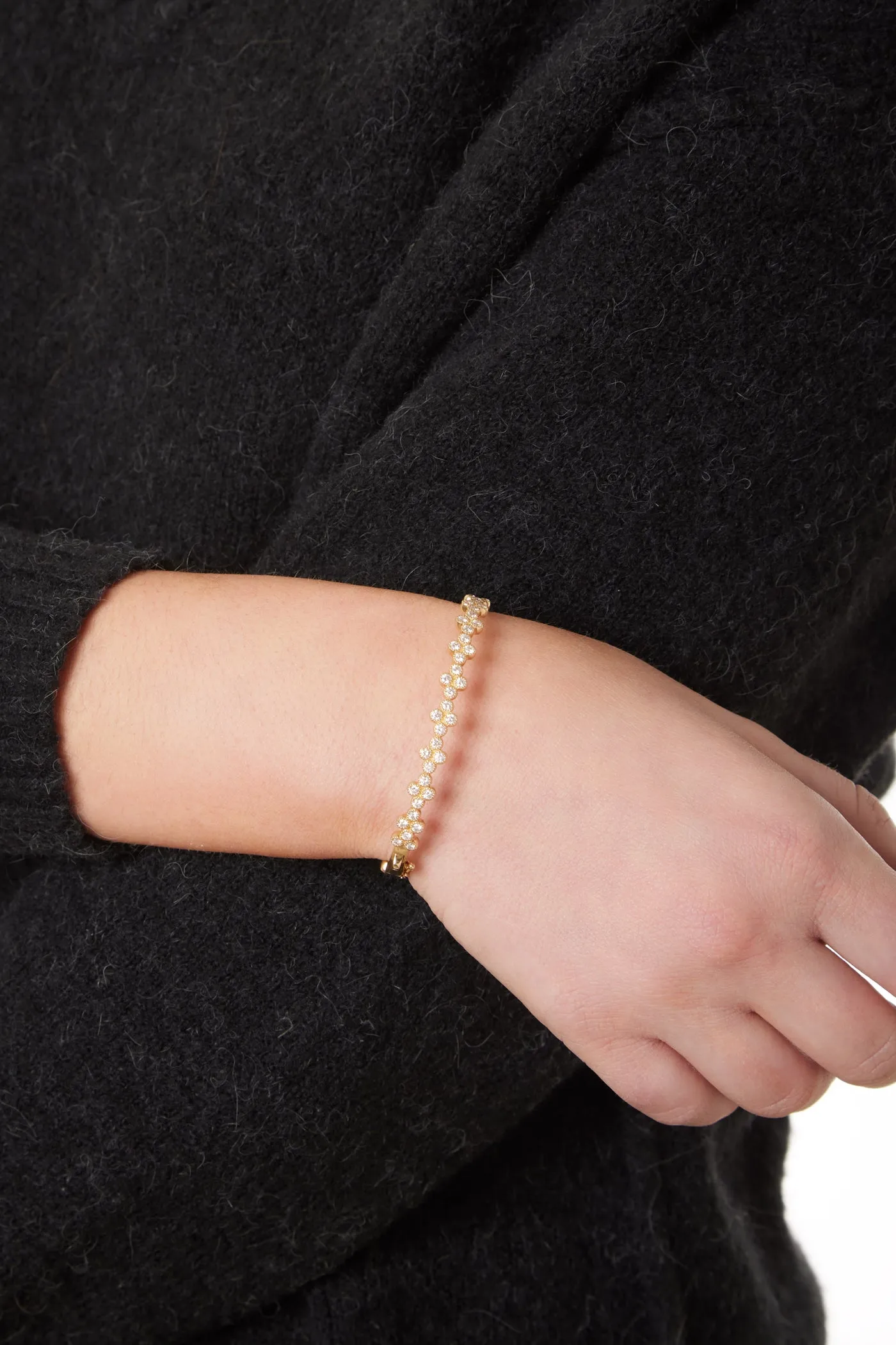 14KY Quad Diamond Bangle