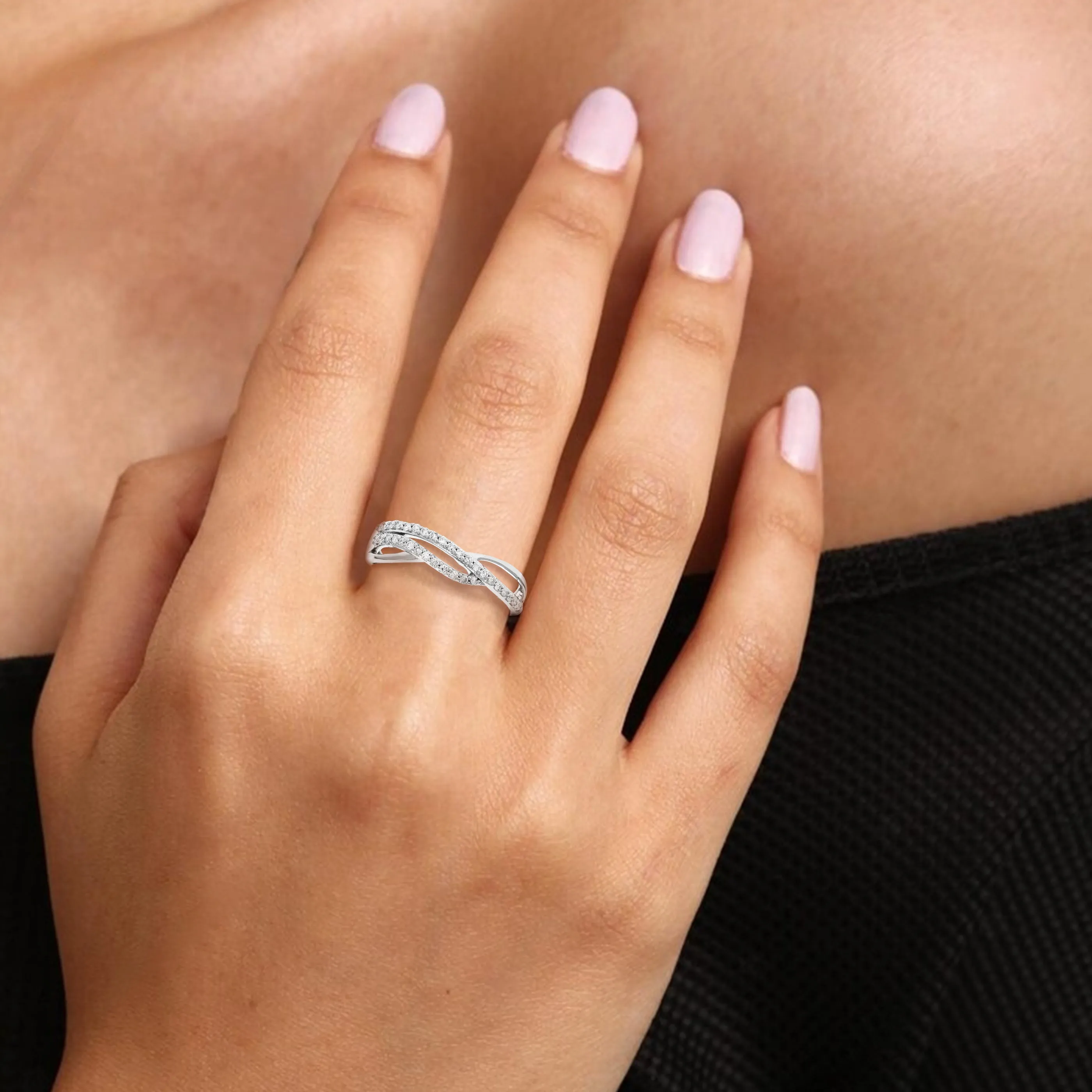 1/5 cttw Round Cut Lab Grown Diamond Engagement Ring For Women .925 Sterling Silver