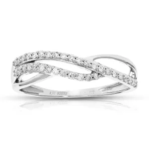 1/5 cttw Round Cut Lab Grown Diamond Engagement Ring For Women .925 Sterling Silver