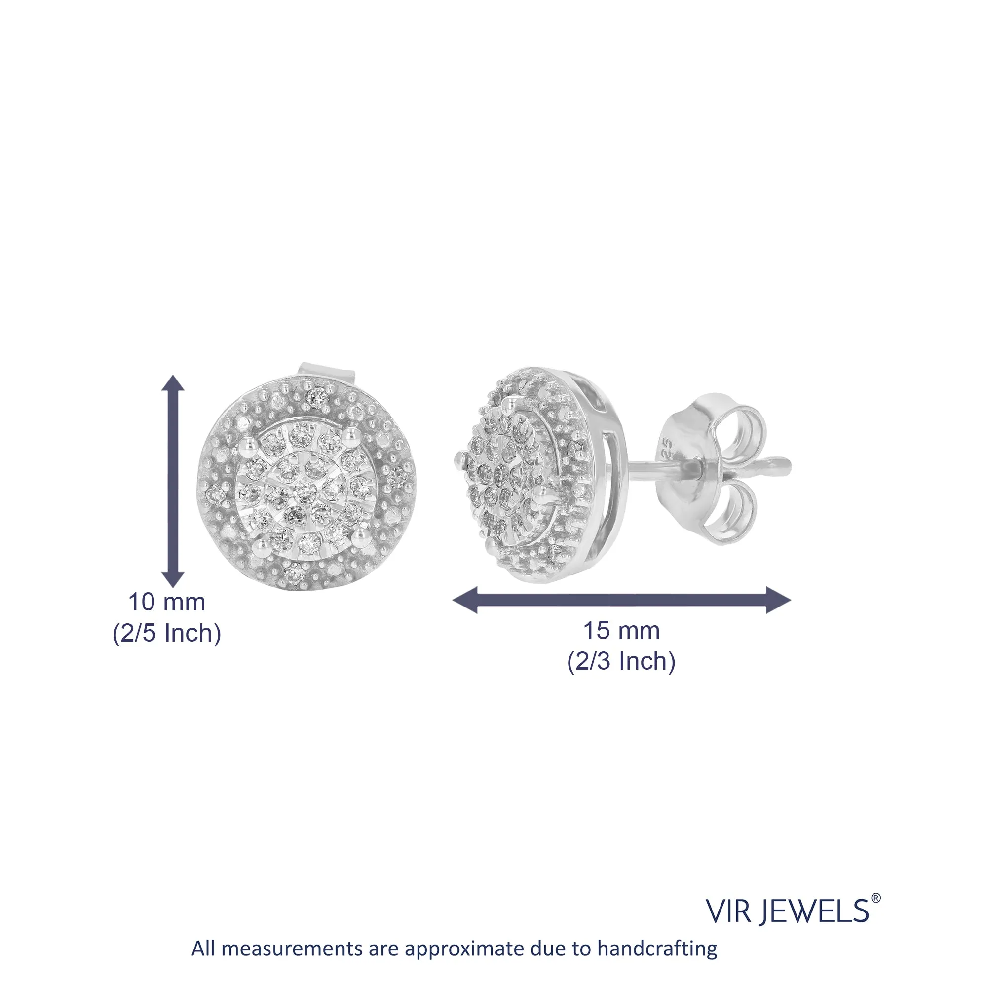 1/5 cttw Stud Earrings Made of Round Lab Grown Diamonds In .925 Sterling Silver with Prong Setting