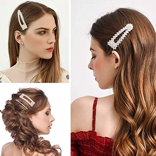 15 Pcs Pearl Hair Clip for Women Acrylic Hair Clips Handmade Pearl Hair Pins for Girls Hair Barrettes for Women Fashion Hair Accessories for Party Wedding gift for Christmas birthday holiday Seasons