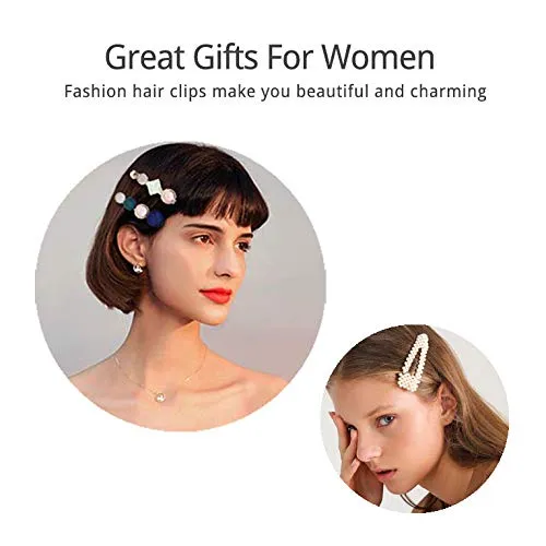 15 Pcs Pearl Hair Clip for Women Acrylic Hair Clips Handmade Pearl Hair Pins for Girls Hair Barrettes for Women Fashion Hair Accessories for Party Wedding gift for Christmas birthday holiday Seasons