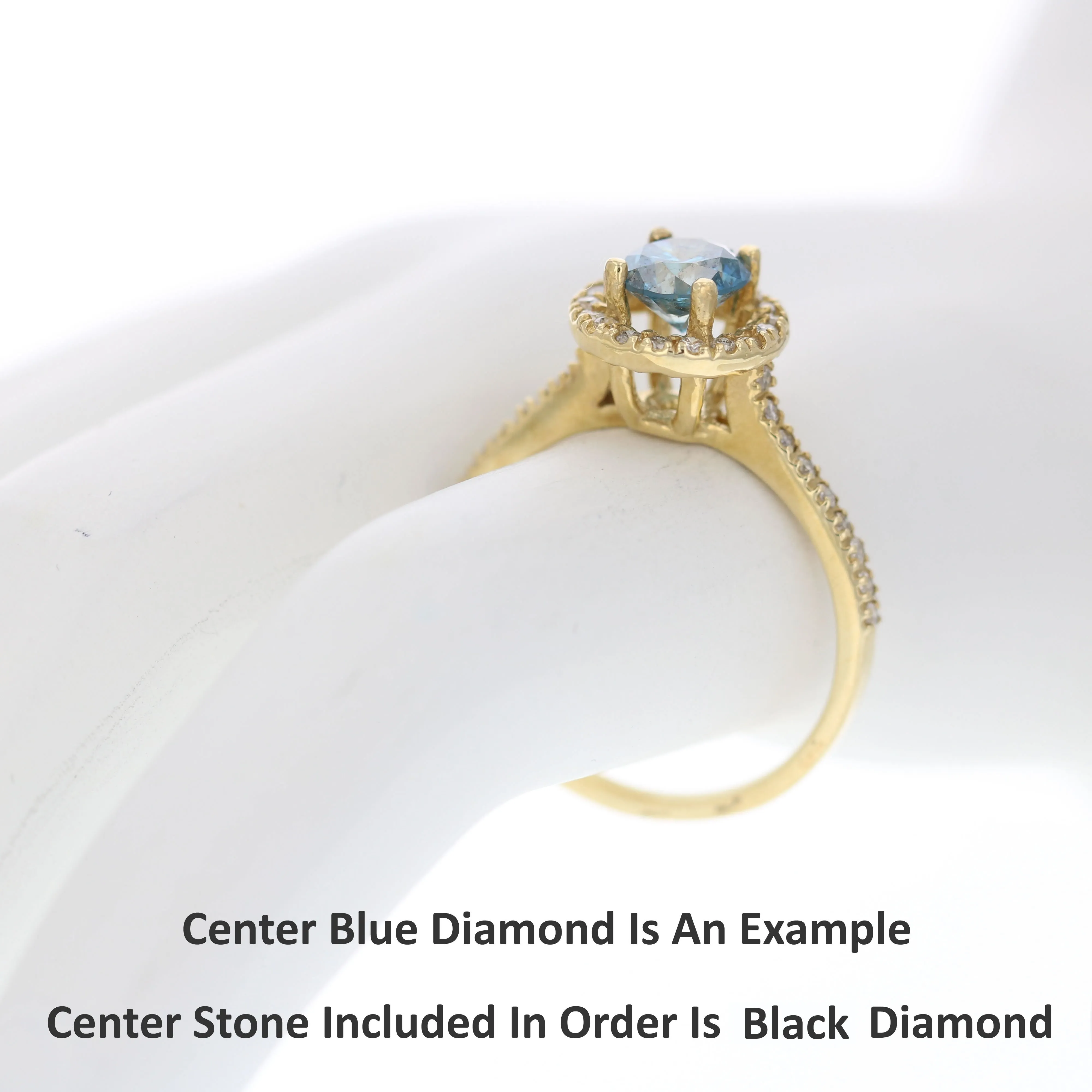 1.50 cttw Black Diamond Engagement Ring in 10K Yellow Gold