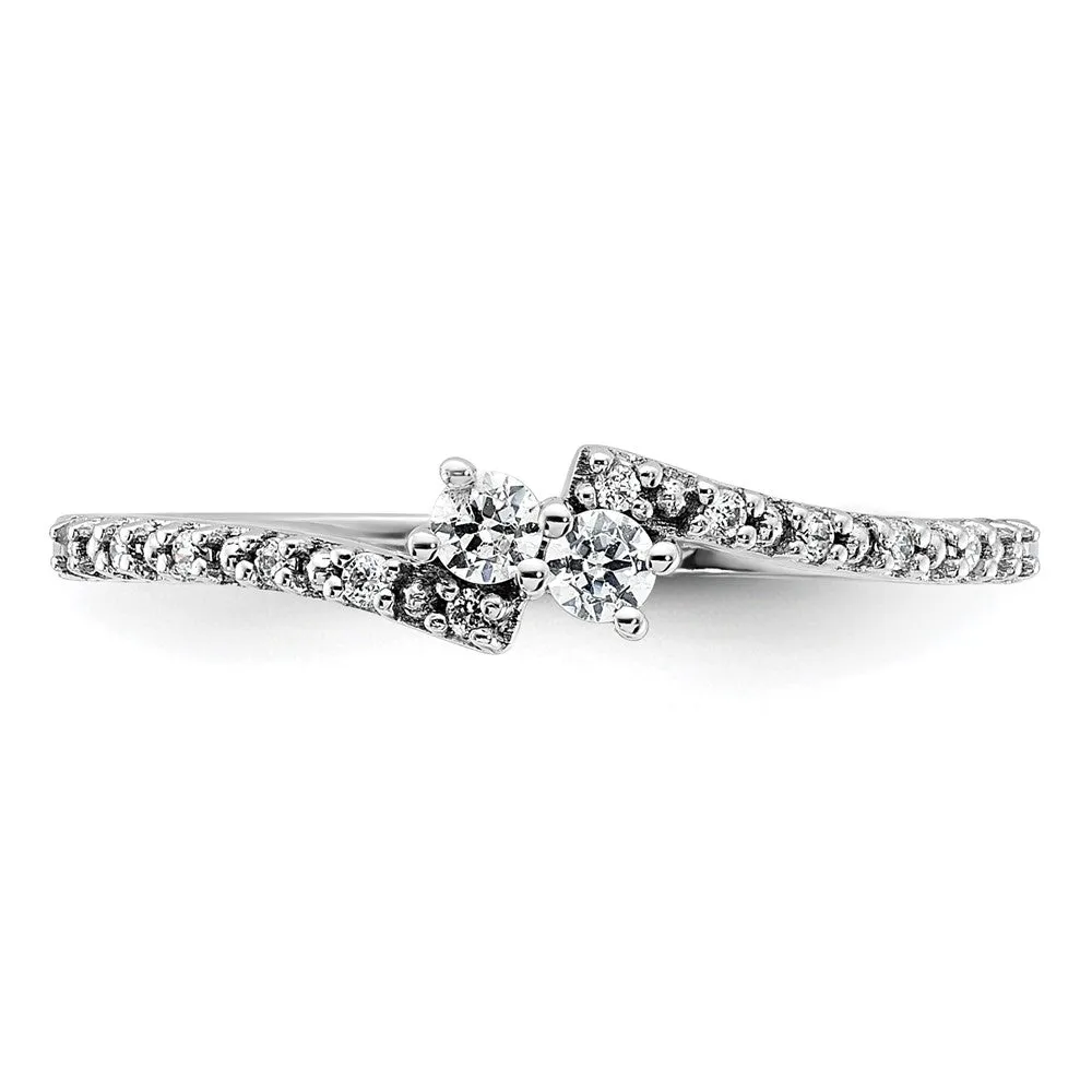 1/6 CTW Diamond Promise Ring in 14KT White Gold; Size 7