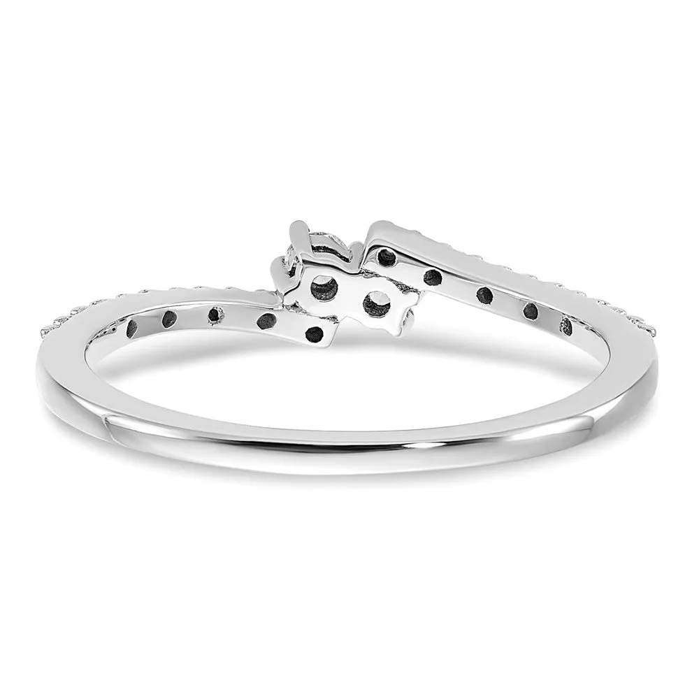 1/6 CTW Diamond Promise Ring in 14KT White Gold; Size 7