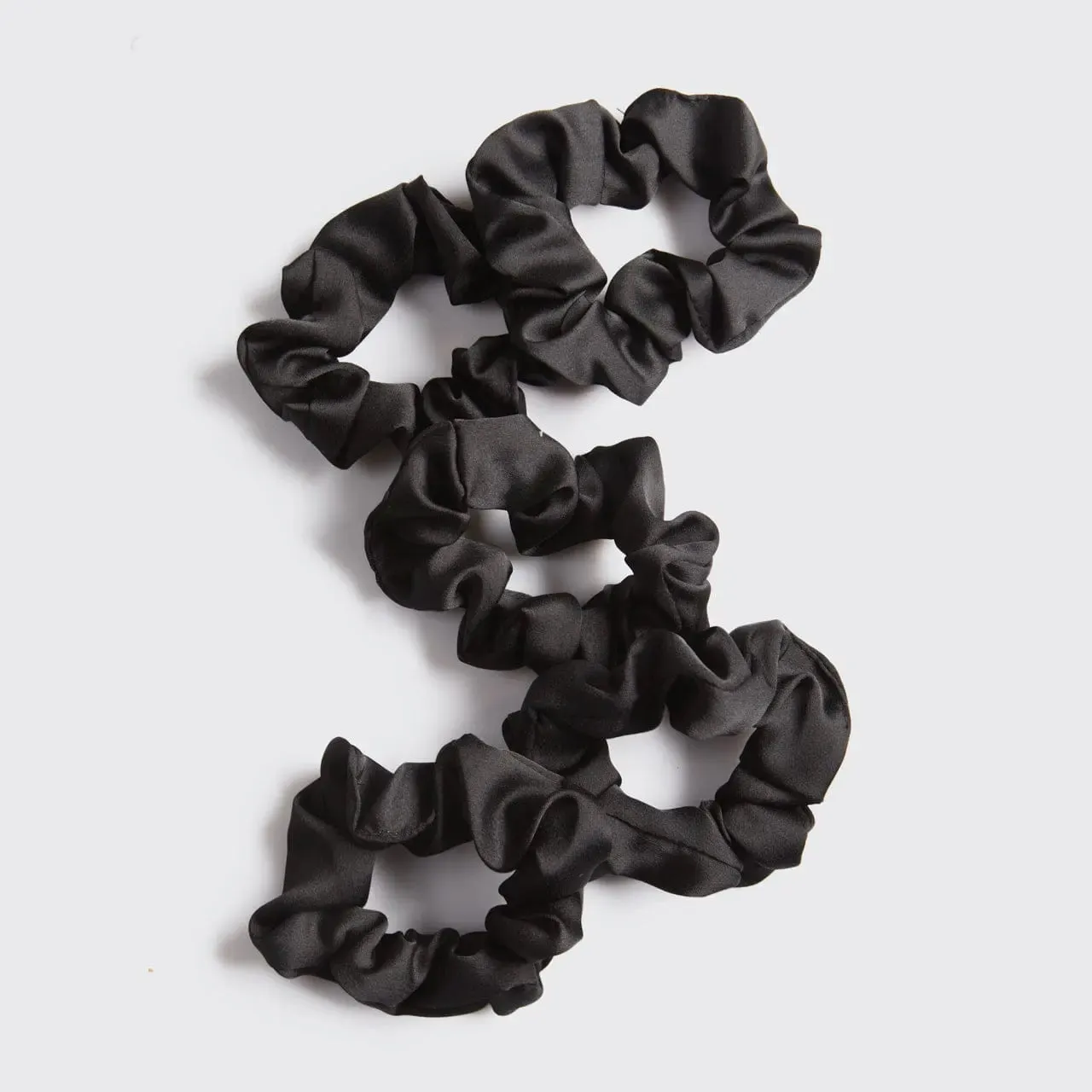 1627 Satin Sleep Scrunchies 5pc Set | Black
