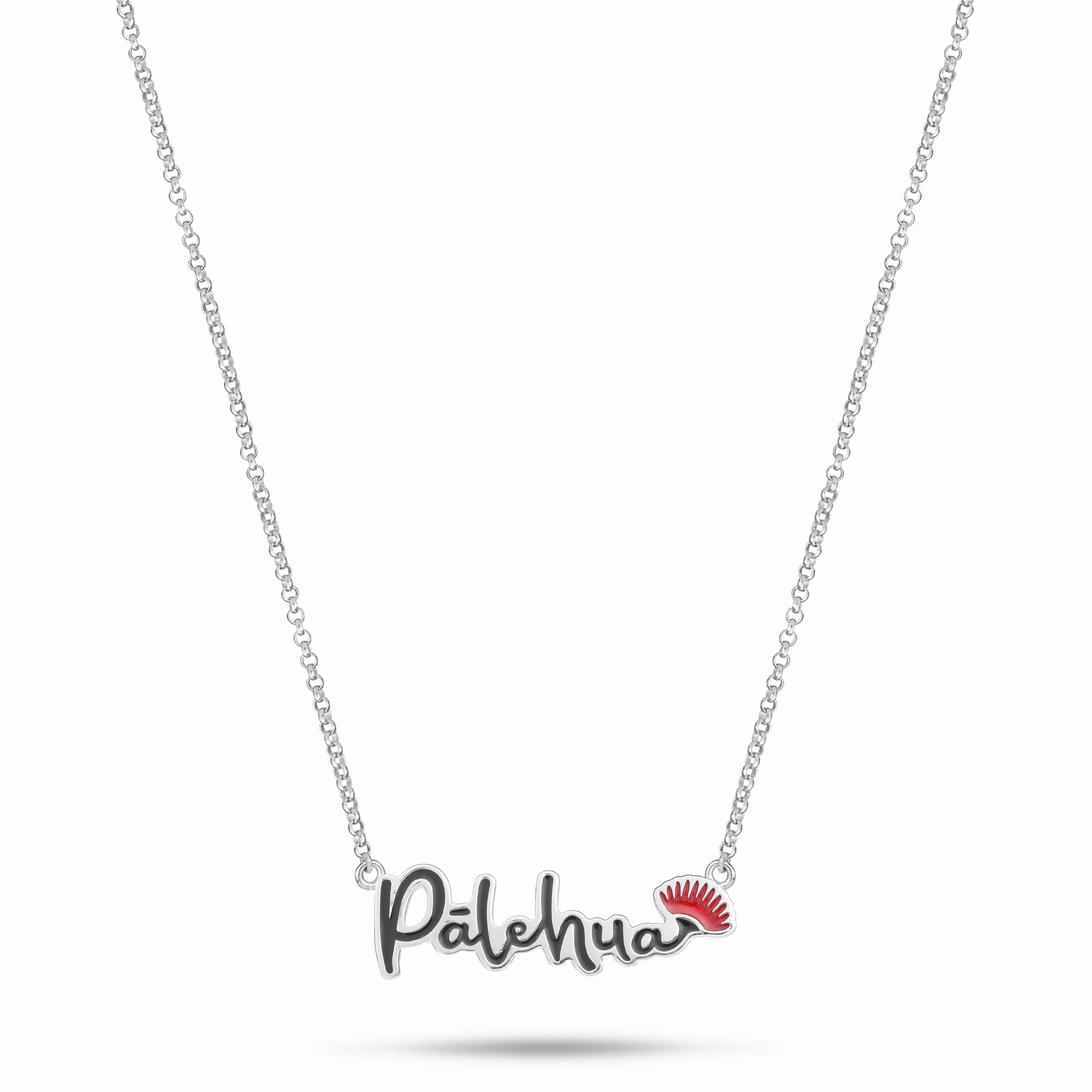 Precious Craft Allure Finish 16-18" Adjustable P??lehua Enamel Necklace in Sterling Silver