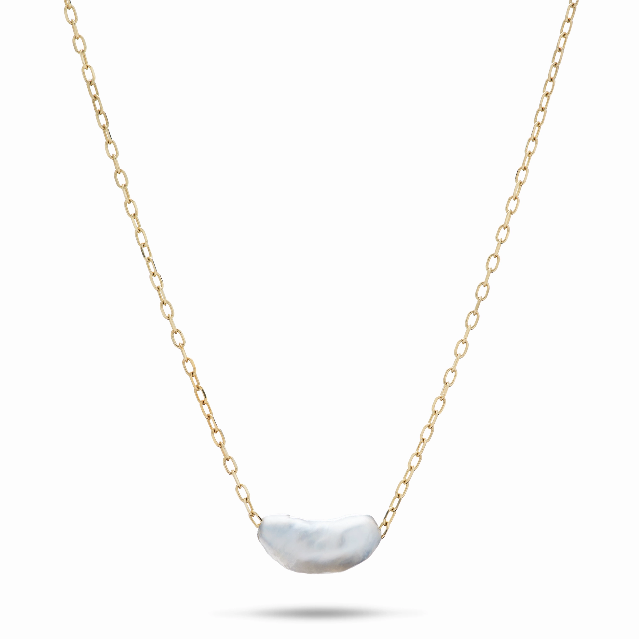 Light tone 16-18" Adjustable Tahitian Black Keshi Pearl Necklace in Gold