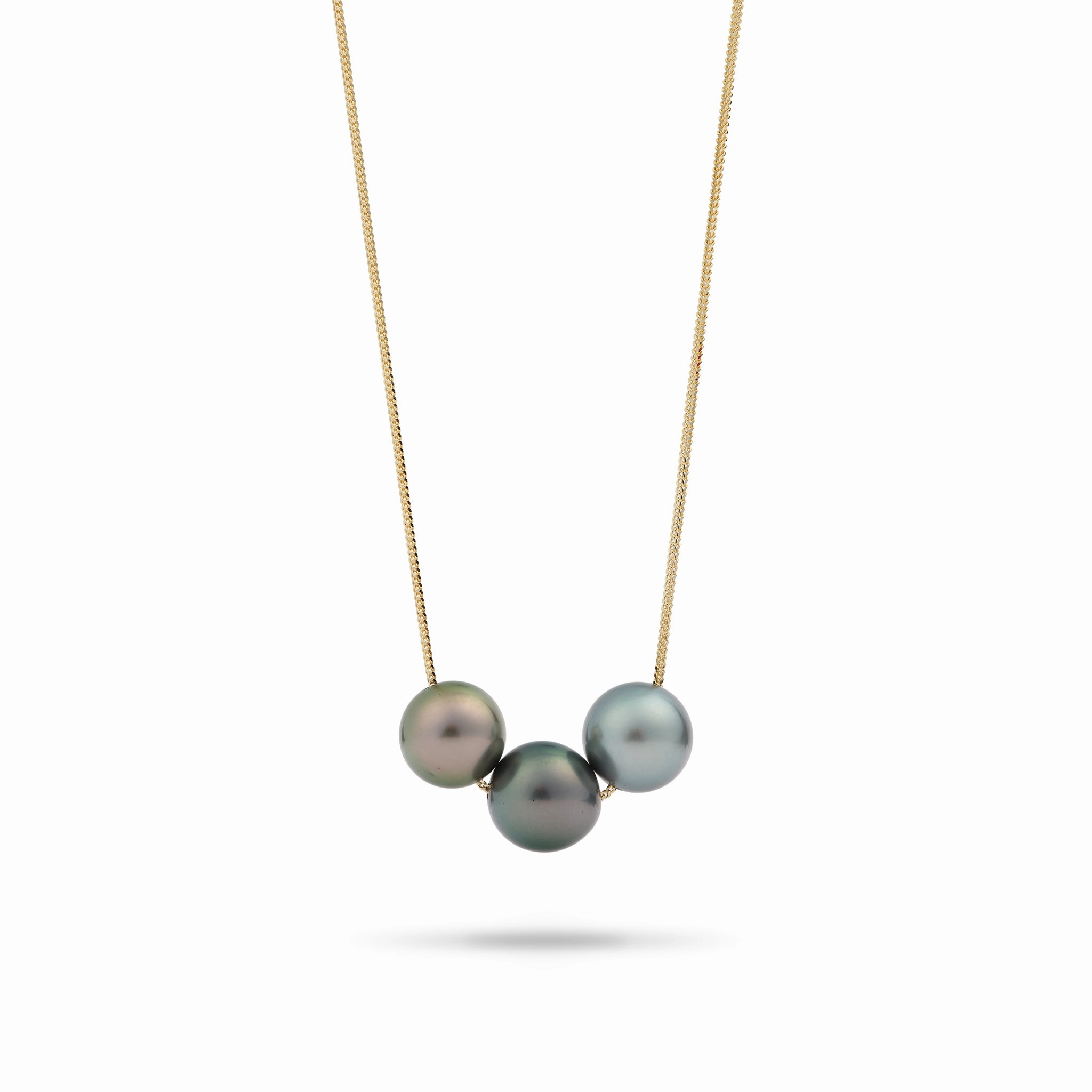 Luxe Appeal 16-18" Adjustable Tahitian Black Pearl Necklace in Gold - 10-11mm