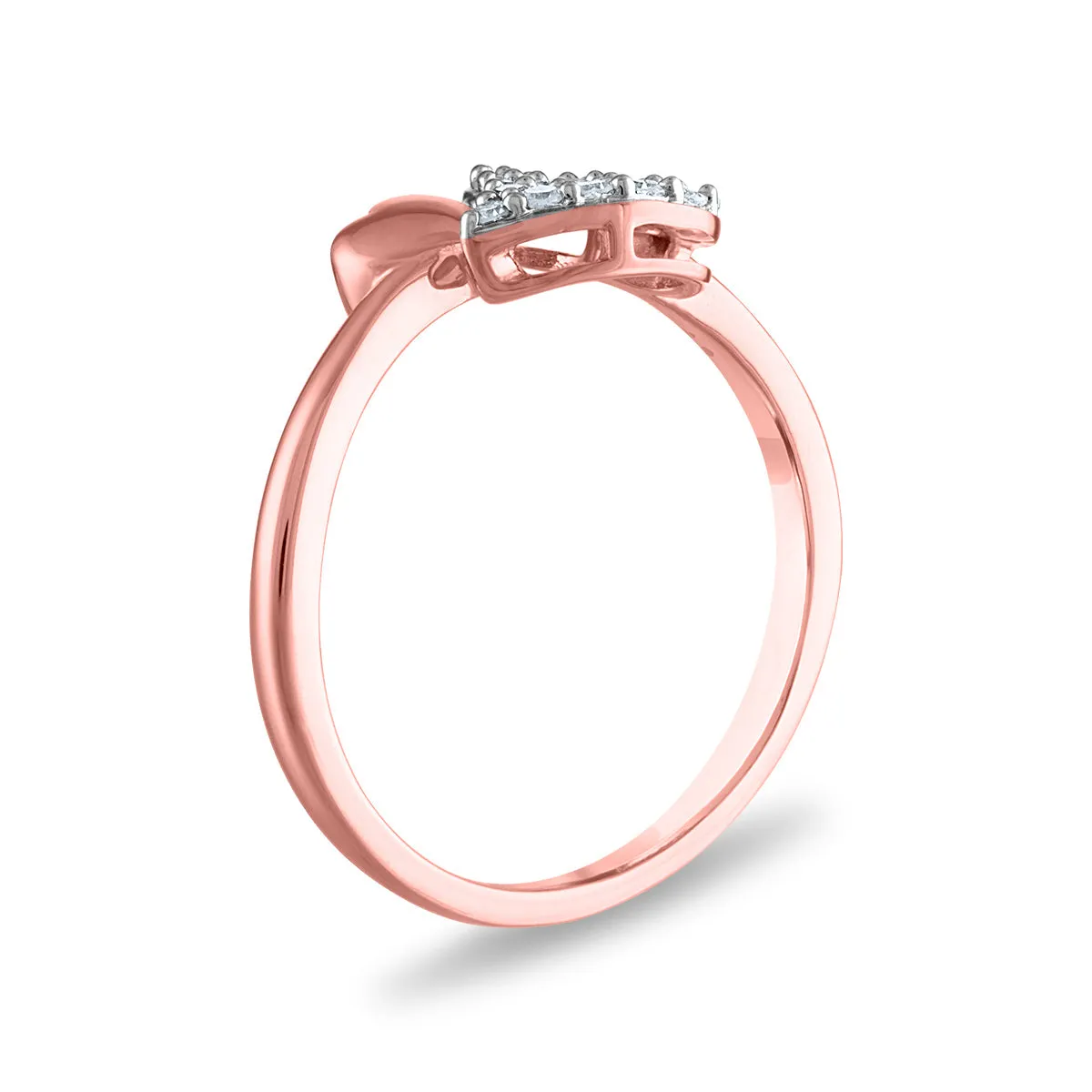 1/7 CTW Diamond Accent Heart Ring in 10KT Rose Gold