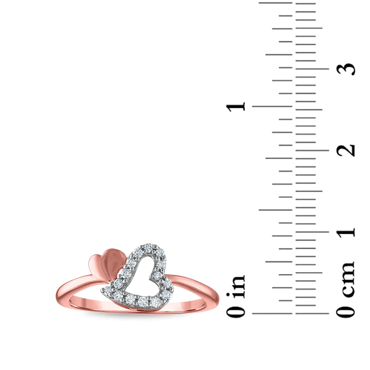1/7 CTW Diamond Accent Heart Ring in 10KT Rose Gold