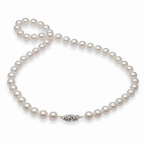 Vibrant Accessories Modern Mood 18-19" Akoya White Pearl Strand with White Gold Clasp - 8-8.5mm
