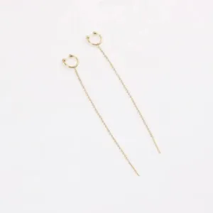 18K Gold-Filled Chain Cuff Earrings
