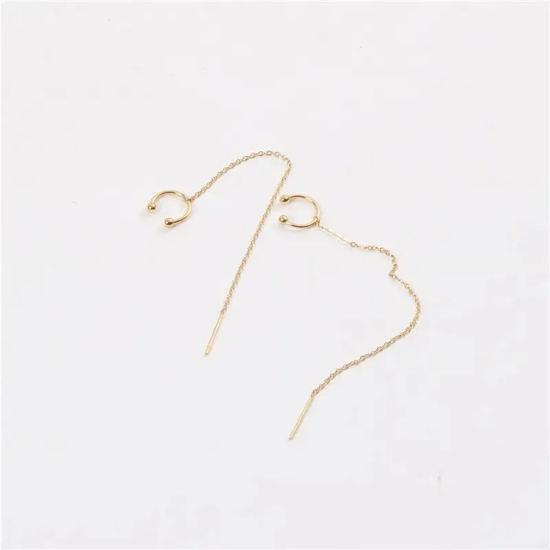 18K Gold-Filled Chain Cuff Earrings