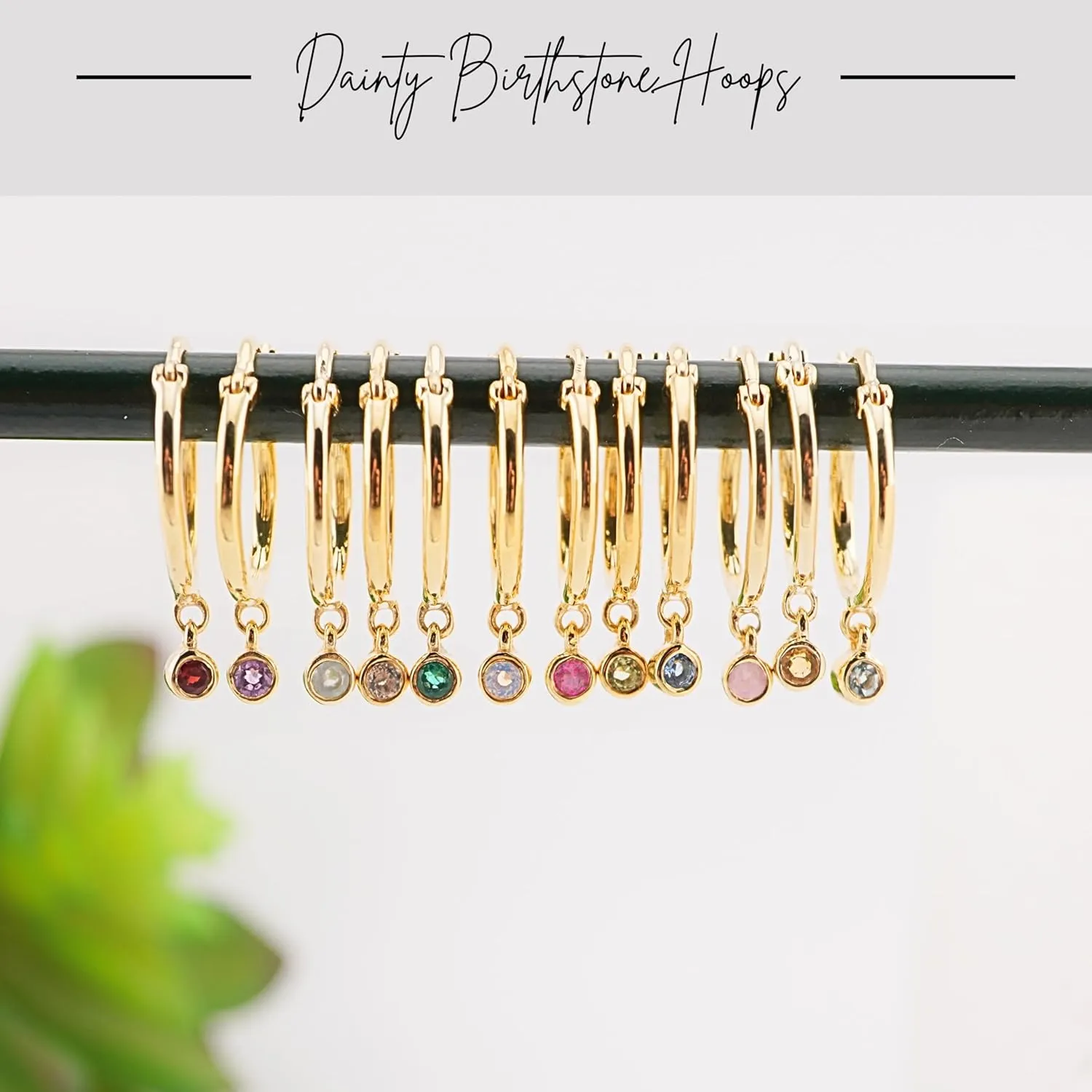 18K Gold Hoop Earrings for Women - Authentic 925 Sterling Silver Hoop Earrings with Peridot Crystal - Hypoallergenic August Birthstone Gift for Mothers Day
