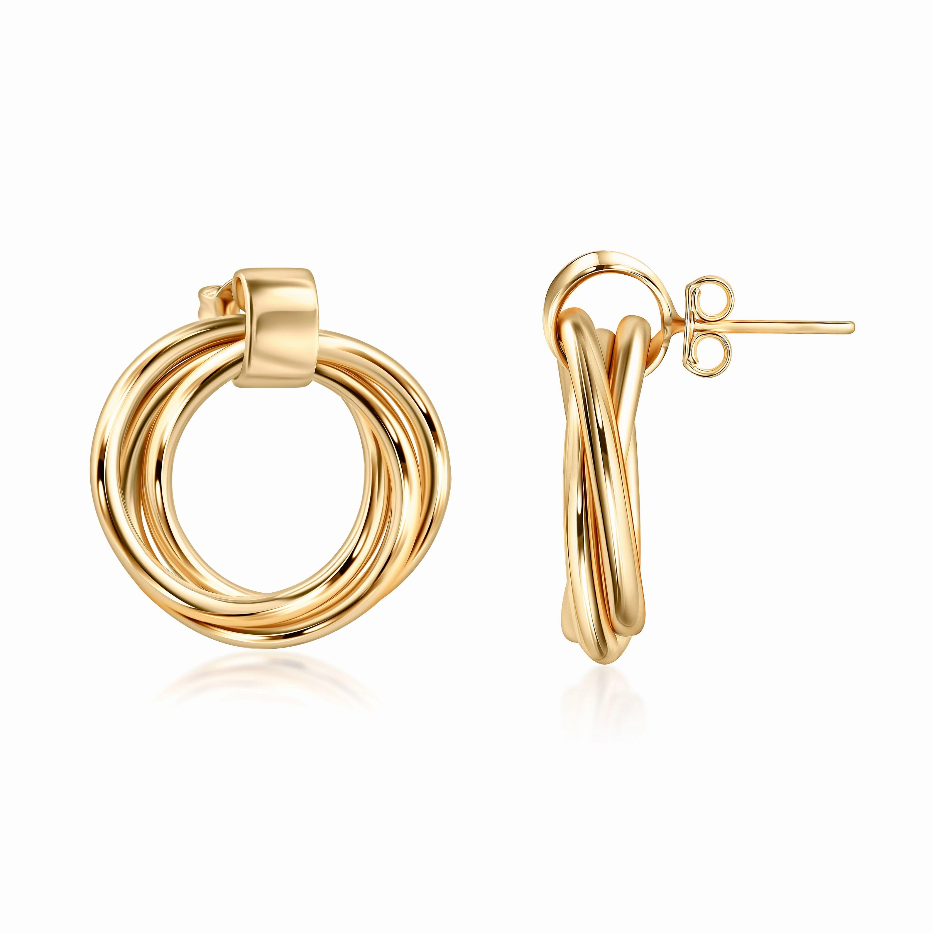 Matte Item Durable Selection 18K Gold Plated Minimalist Triple Hoop Earrings