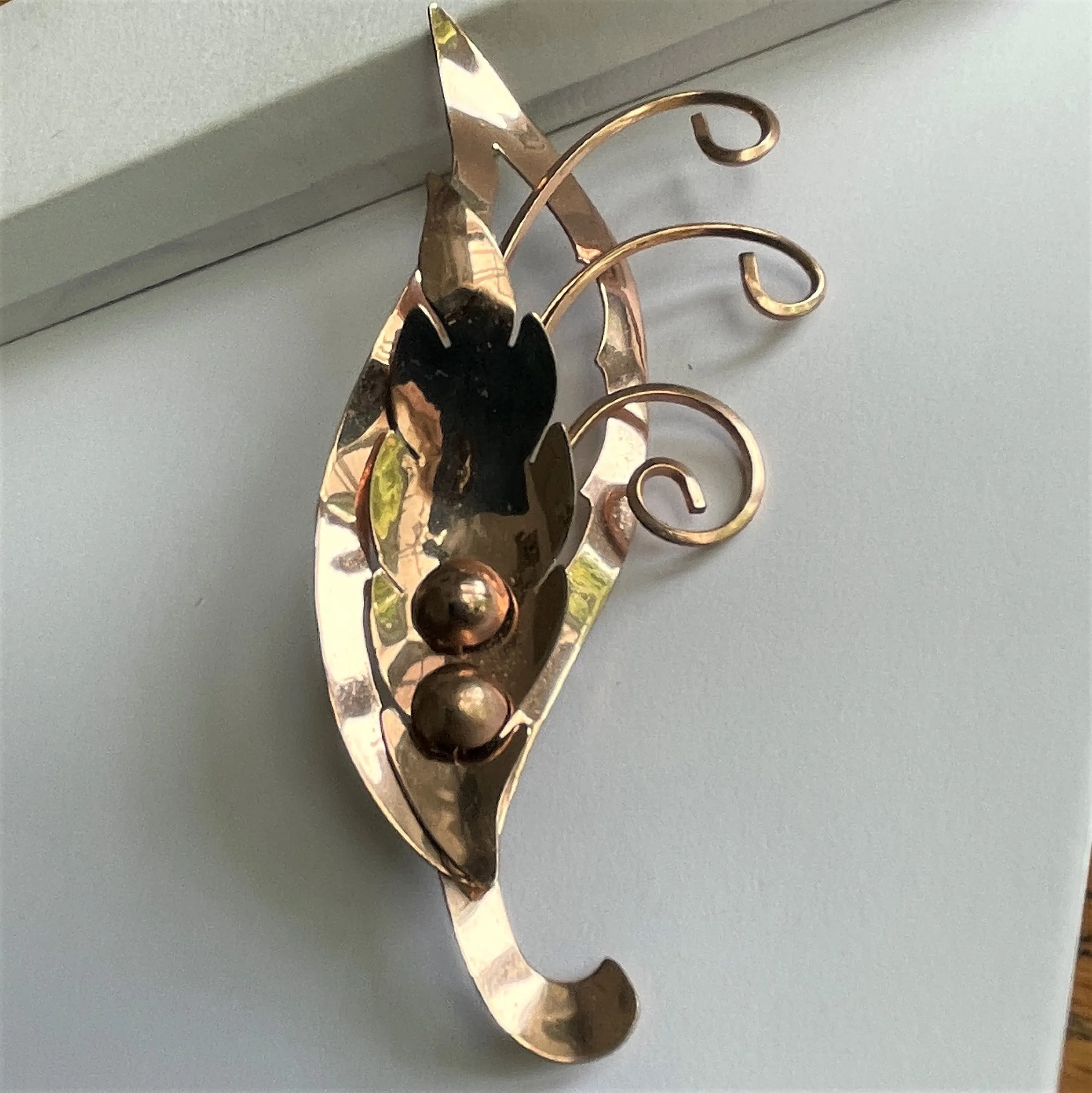 1940's Large Statement Free Form Sterling Vintage Brooch