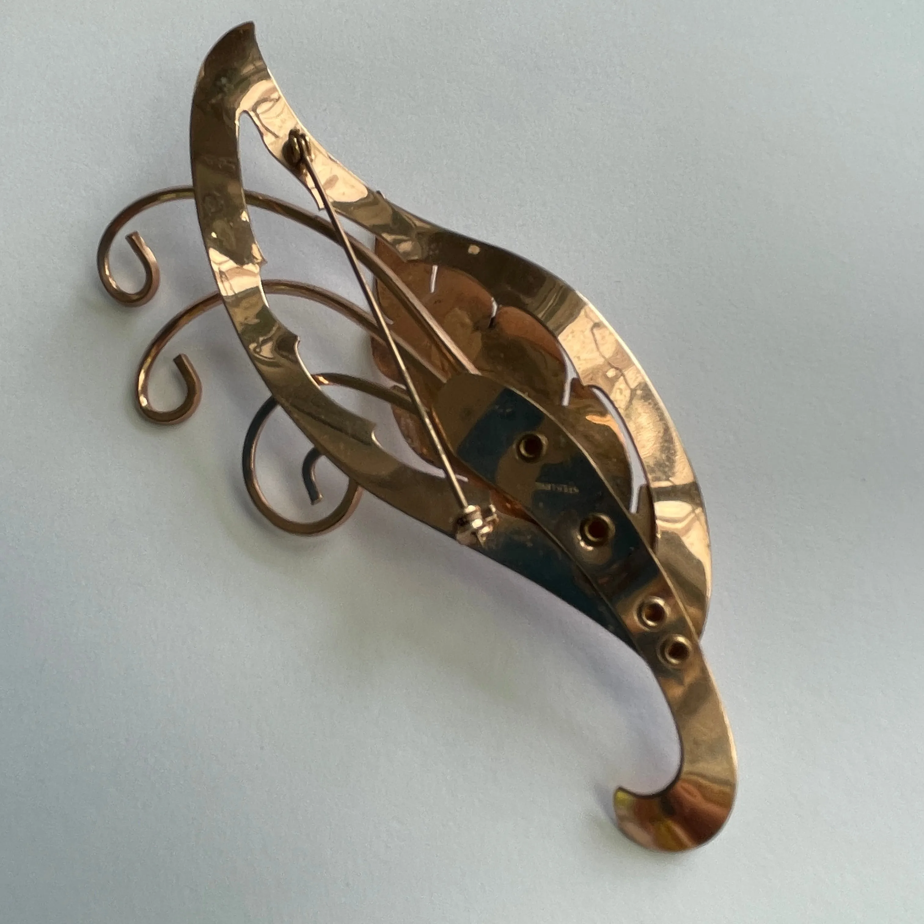1940's Large Statement Free Form Sterling Vintage Brooch