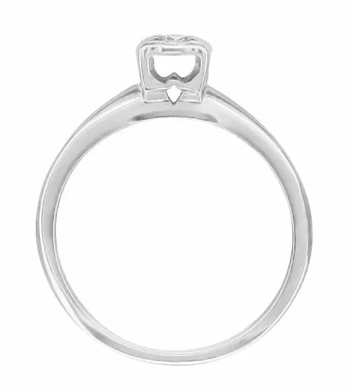 1950's ArtCarved Illusion Solitaire Diamond Vintage Engagement Ring in 14K White Gold | 0.07 Carat
