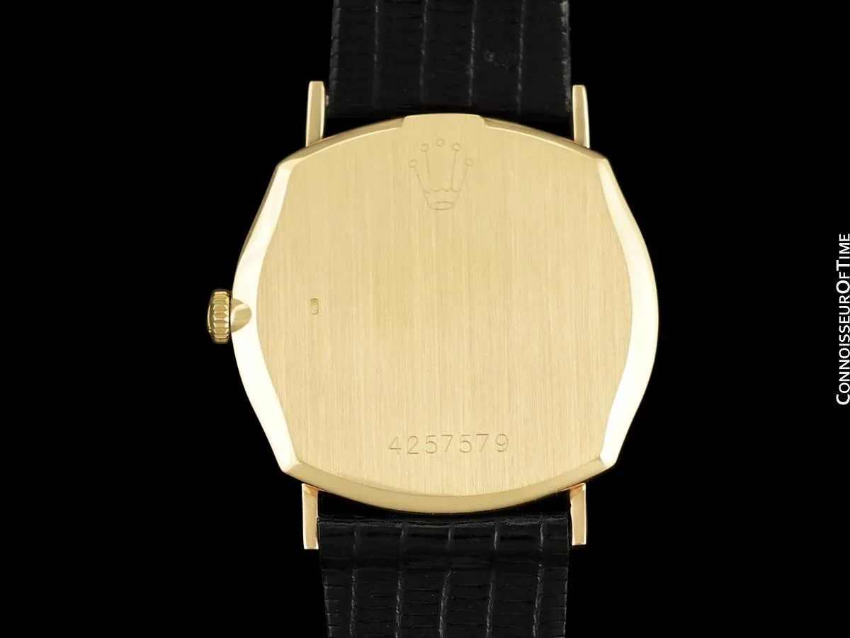 1976 Rolex Cellini Vintage Mens Handwound Dress Watch, Ref. 3804 - 18K Gold