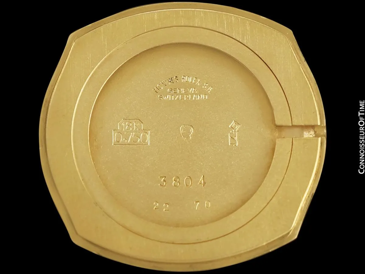 1976 Rolex Cellini Vintage Mens Handwound Dress Watch, Ref. 3804 - 18K Gold