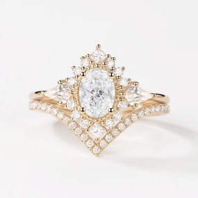 Fashion Layer Urban Style 1.0-2.0ct Oval & Kite Lab Grown Diamond Ring Set