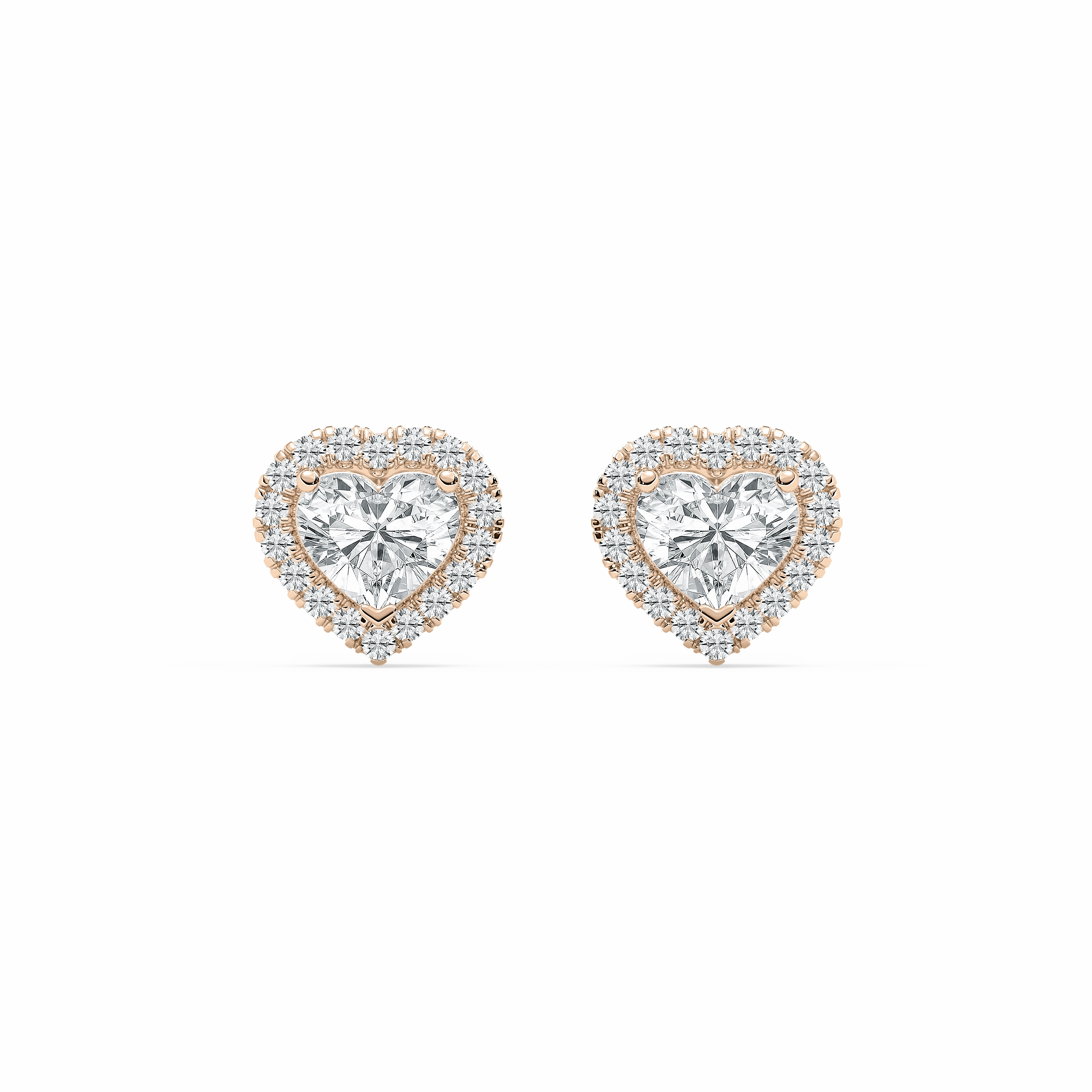 Rustic Accessory Stylish Look 1 1?? ctw Heart & Round Lab Grown Diamond Halo Stud Earrings