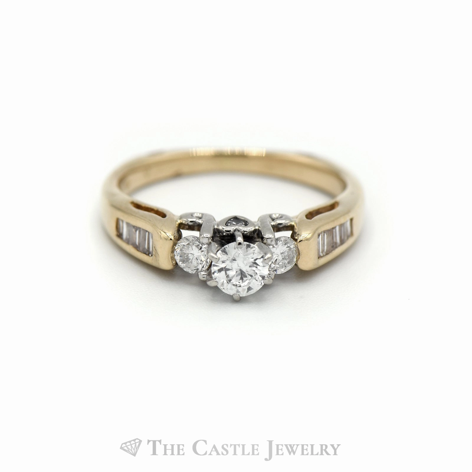 Comfortable item 1/2 Carat Engagement Ring with Hidden Heart Diamond Detail in 14KT Yellow Gold