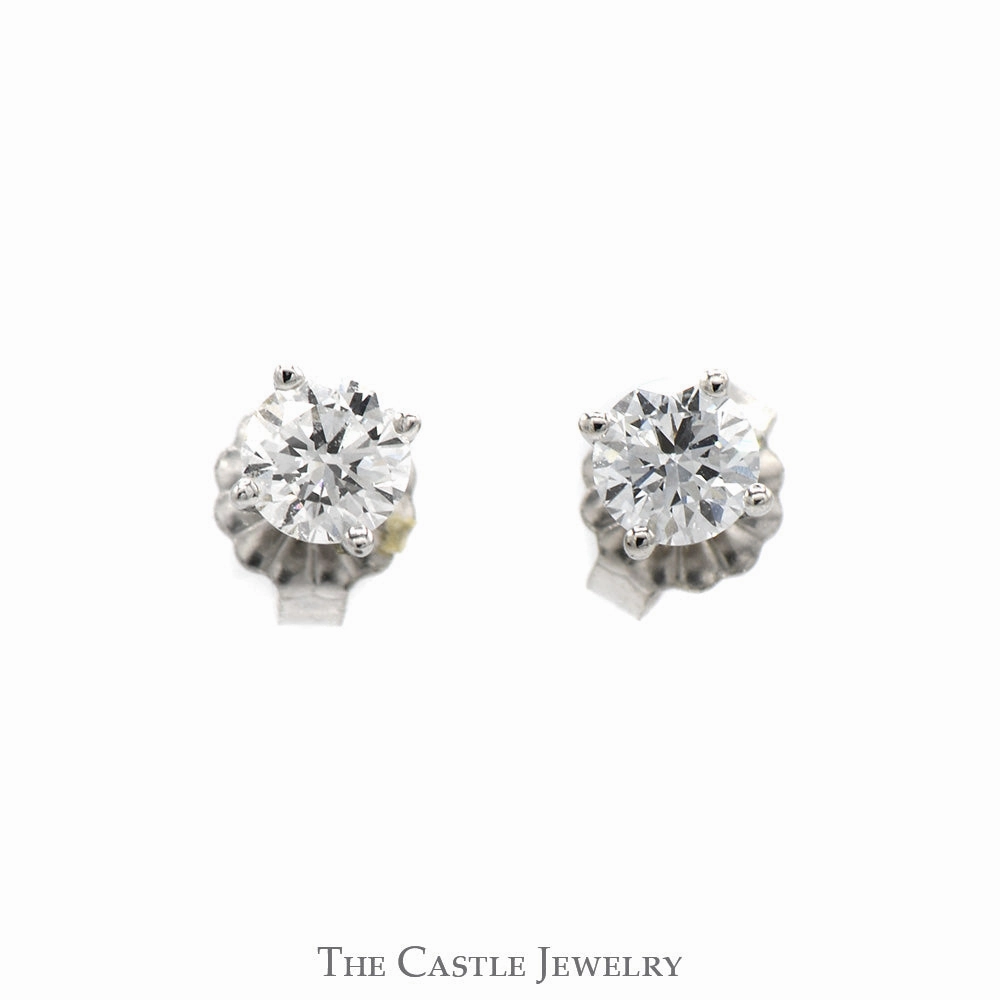 1/2cttw Lab Grown Diamond Stud Earrings in 14k White Gold Daytime Adornment