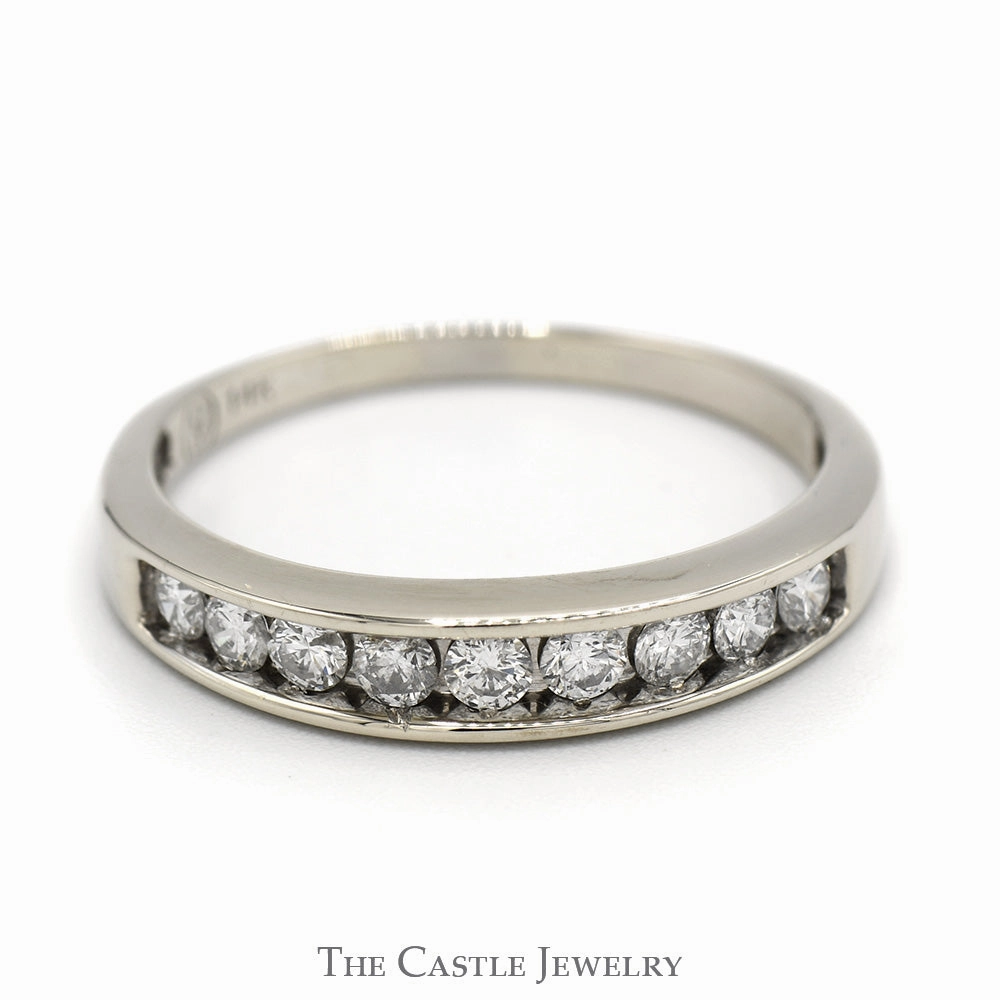 Physical Product 1/2cttw Nick Set Diamond Men's Wedding Band in 14k White Gold