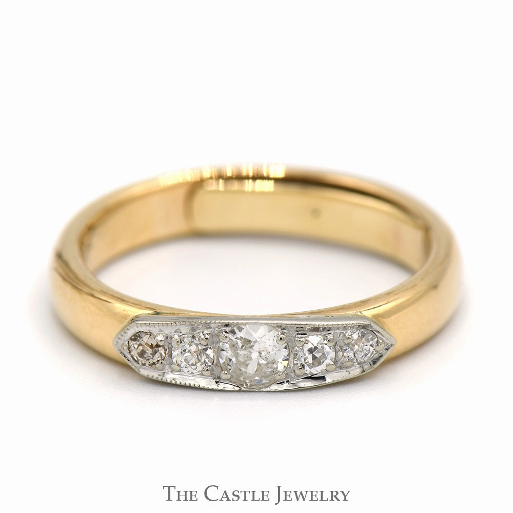 Luxury Line 1/2cttw Old European Cut Diamond Band in 18k Yellow Gold