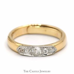 Luxury Line 1/2cttw Old European Cut Diamond Band in 18k Yellow Gold
