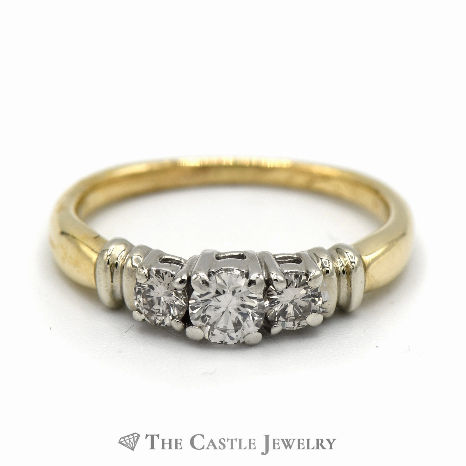 1/2cttw Three Stone Diamond Engagement Ring in 14k Yellow Gold Sentimental Item