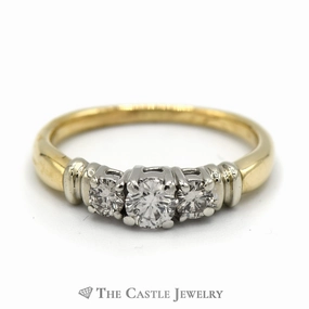 1/2cttw Three Stone Diamond Engagement Ring in 14k Yellow Gold Sentimental Item