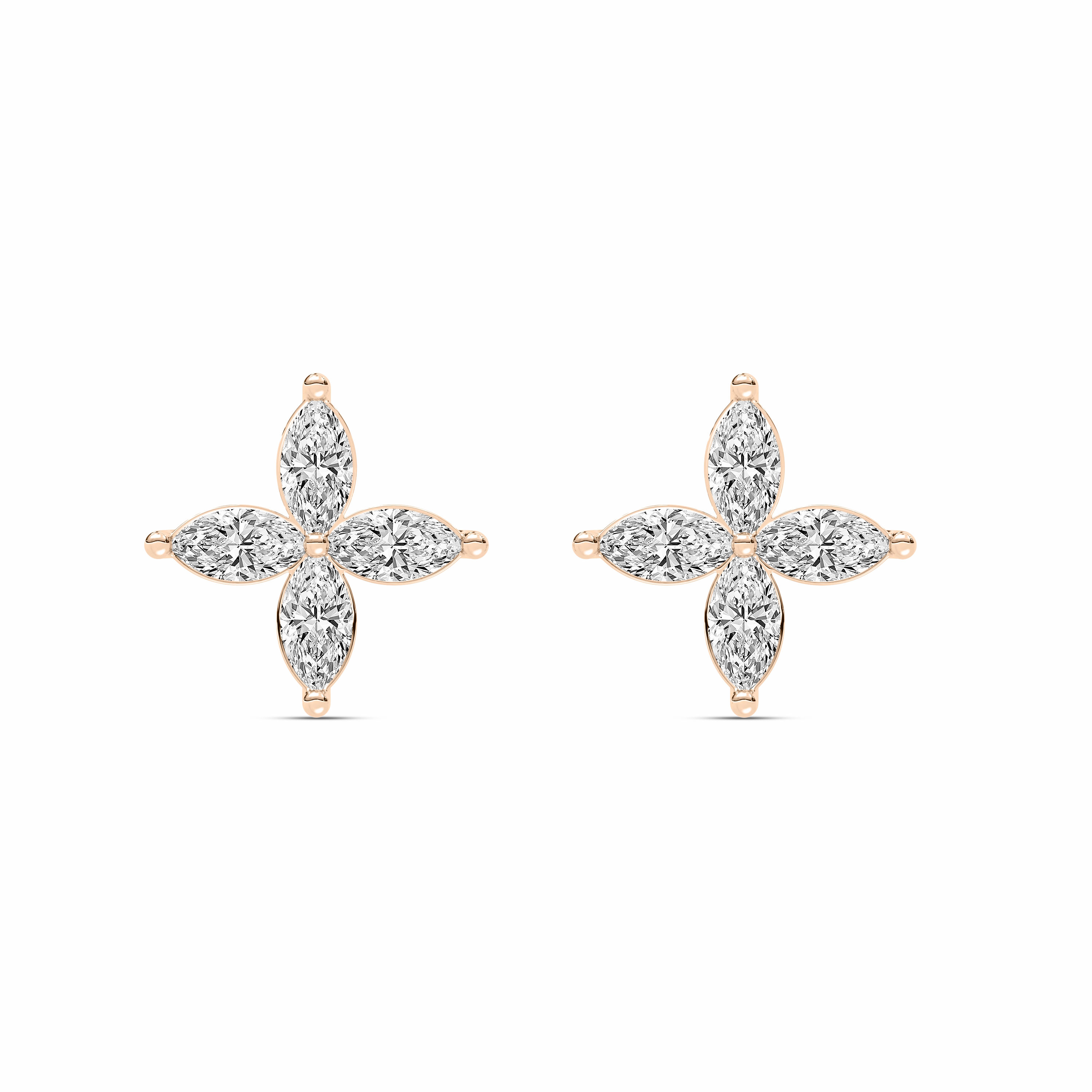 1 3?? ctw Marquise Lab Grown Diamond Petal Stud Earrings Large Decoration Radiant Option