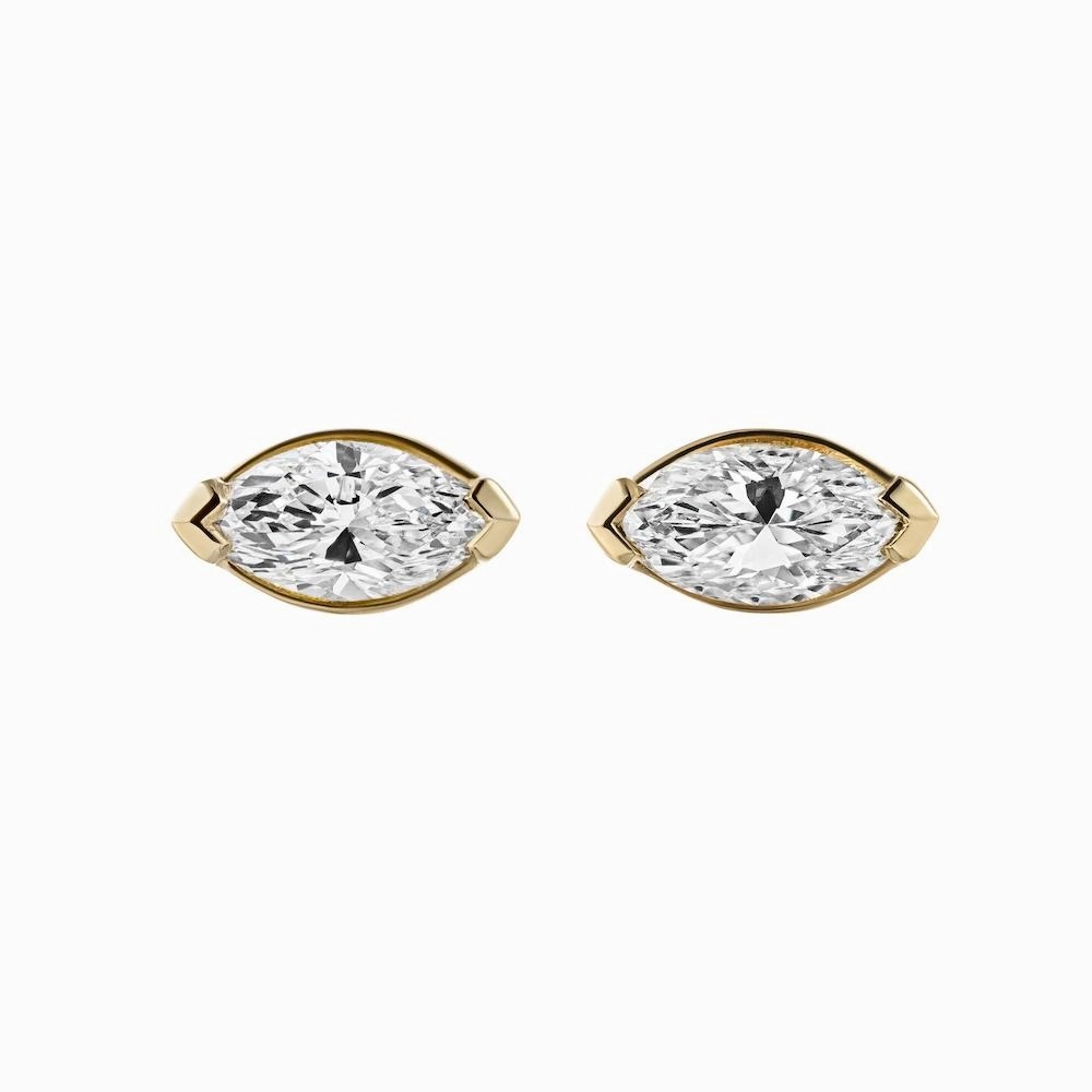 Seasonal Item Small Piece 1/3 ctw Marquise Lab Grown Diamond Petite Bezel Earrings