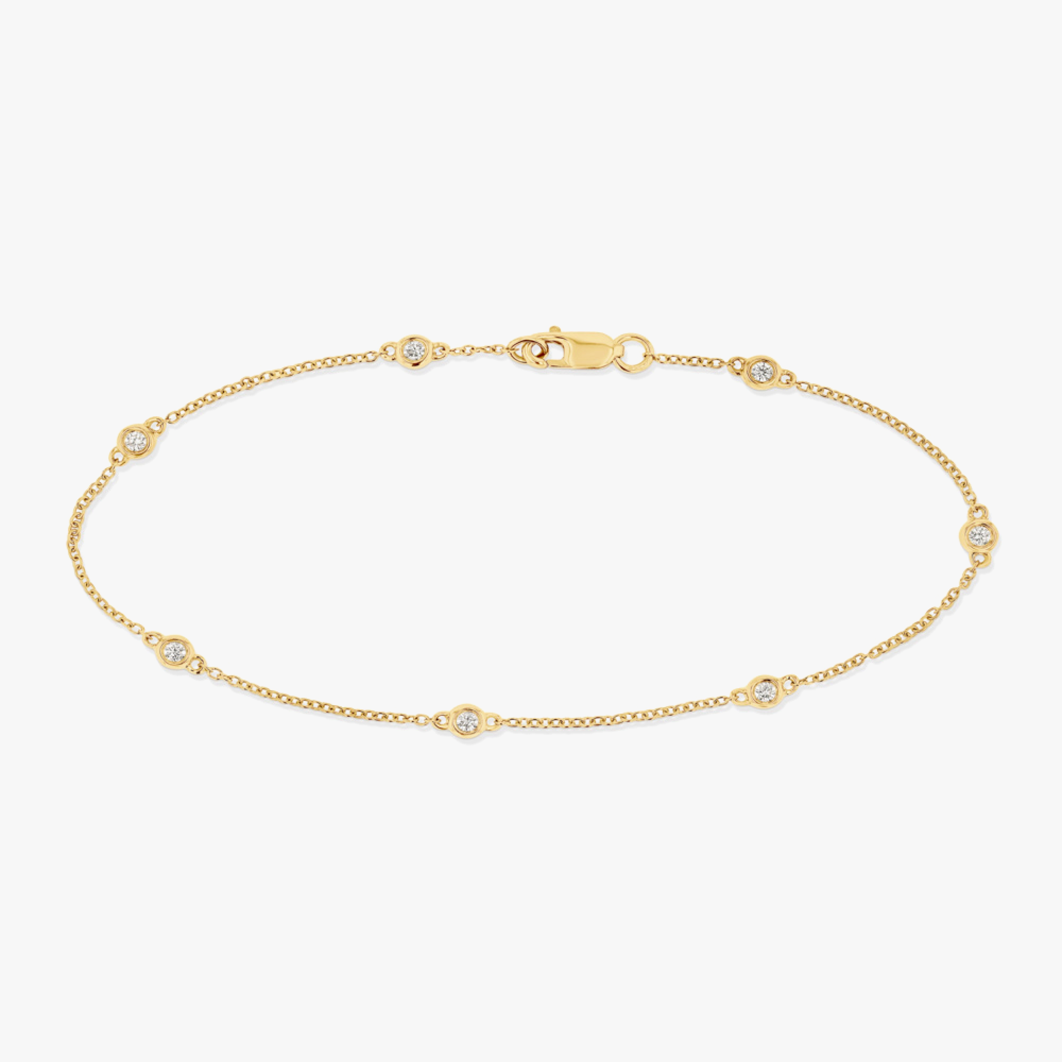 Forward Thinking Memorable Composites 1/3 ctw Round Lab Grown Diamond Bezel Set Seven Station Bracelet  - 7 Inches