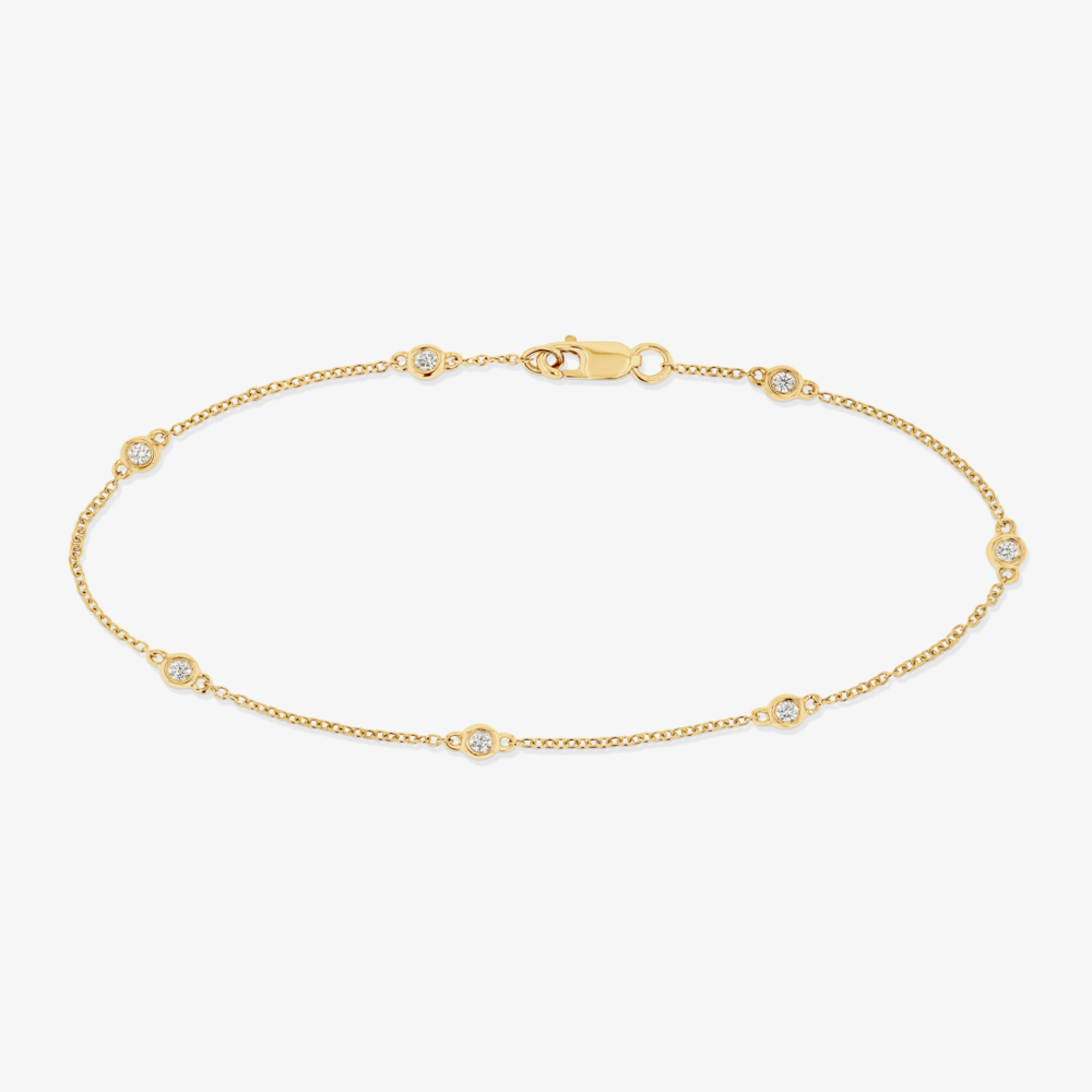 Overnight Success Dependable Mixes 1/3 ctw Round Lab Grown Diamond Bezel Set Seven Station Bracelet  - 7 Inches