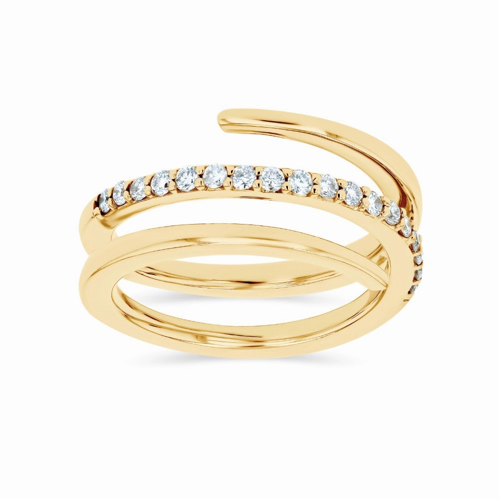 Meaningful Item HighEnd Insignia 1/3 ctw Round Lab Grown Diamond Coil Wrap Pinky Ring