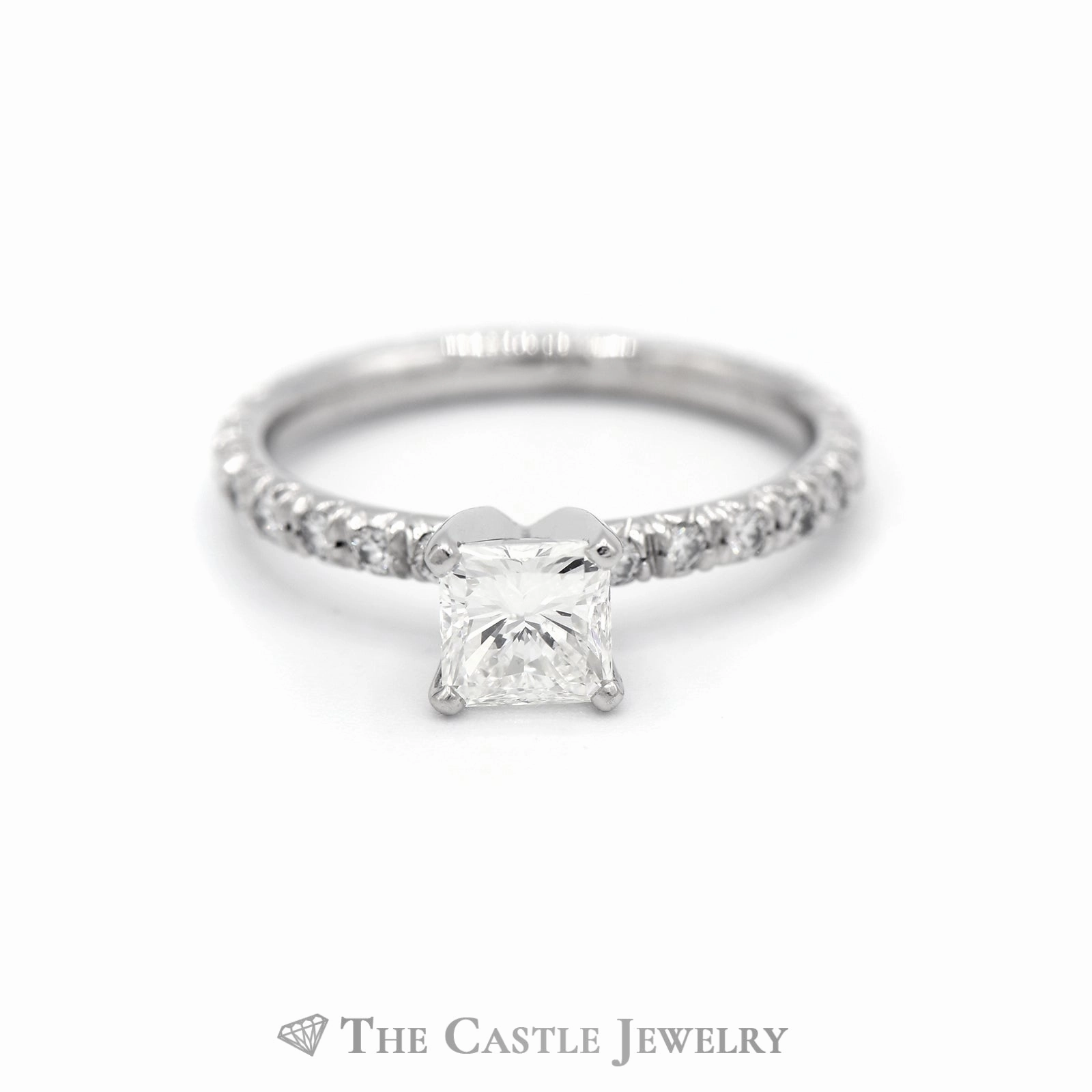 1.55CTTW Platinum Princess Cut Diamond Bridal Ring & Round Diamond Eternity Band Special Day