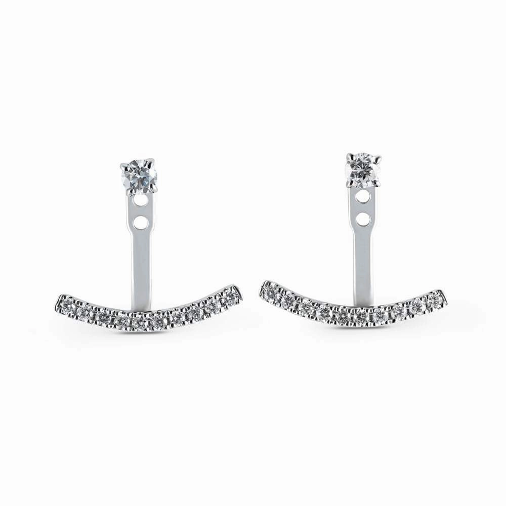 1/5 ctw Round Lab Grown Diamond Curved Bar Earring Jackets Daily Embellishment