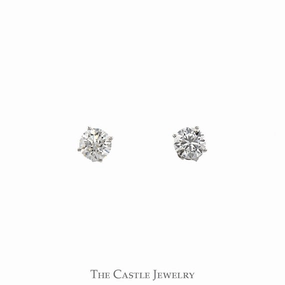 1.5cttw Round Brilliant Cut Lab Grown Diamond Stud Earrings in 14k White Gold Gorgeous Item Comfortable Selection