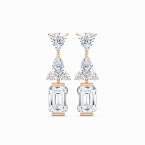 Gorgeous Adornment 1 ? ctw Emerald, Marquise, Trillion, and Round Lab Grown Diamond Mixed Shapes Drop Earrings