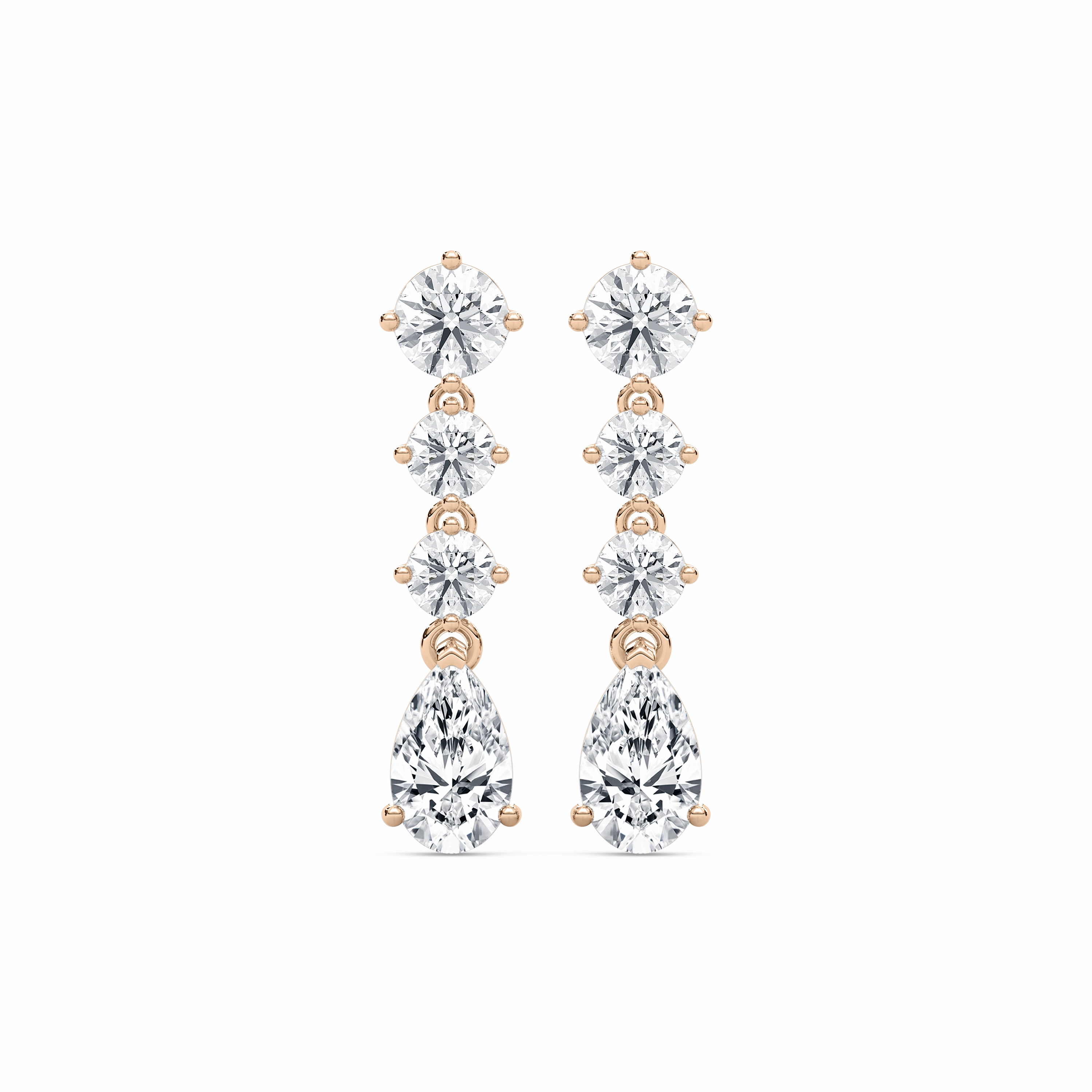 1? ??ctw Round and Pear Lab Grown Diamond Graduated Drop Earrings Oversized Accessory