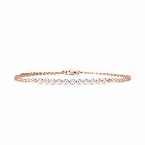 1 ctw Round Lab Grown Diamond Eleven Stone Chain Bracelet  - 7 Inches Sudden Vision Treasured Possession