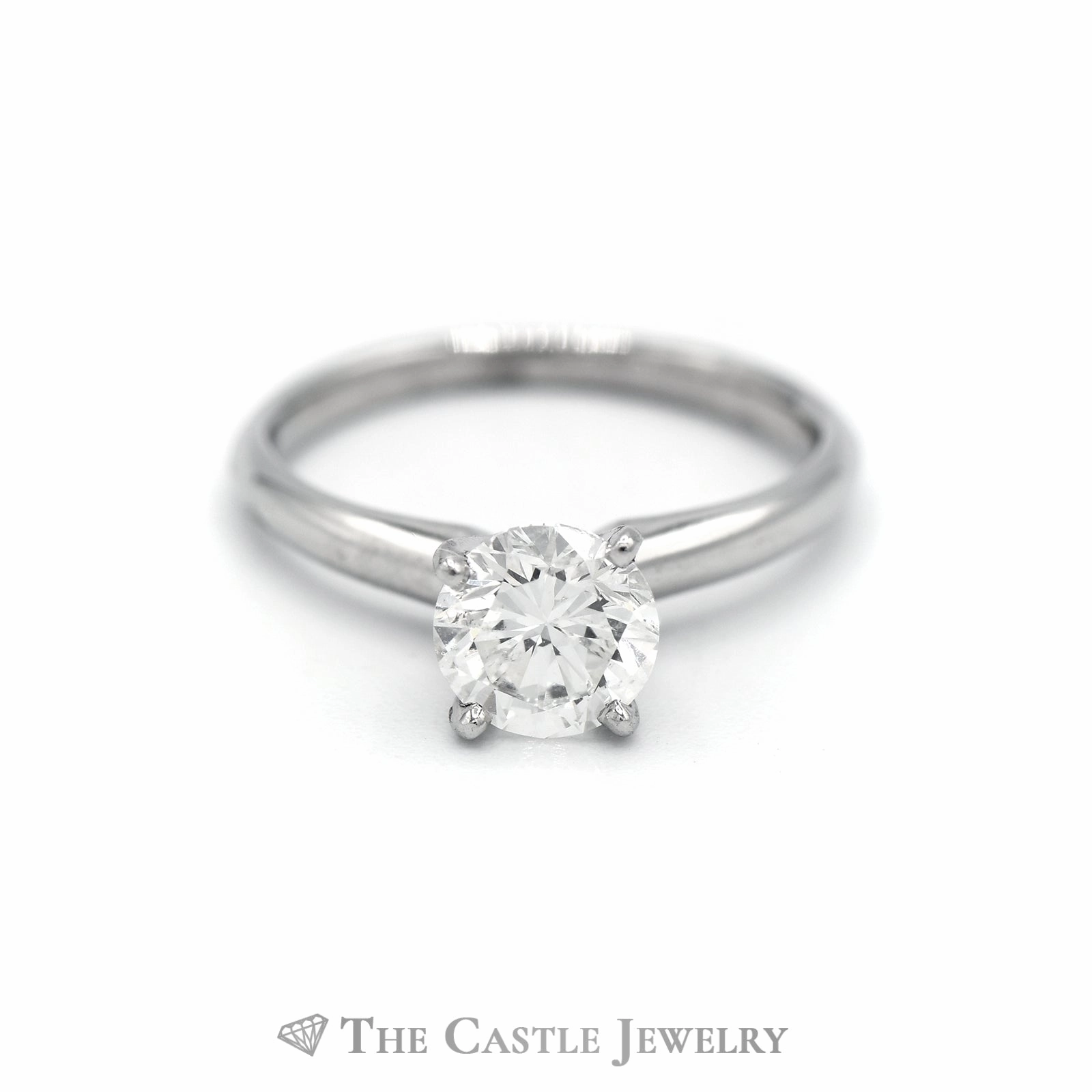 1ct SI2, H Round Diamond Solitaire Engagement Ring in Platinum Wedding Keepsake