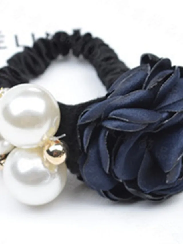1pc Women's Hair Ties Scrunchie For Street Daily Holiday Handmade Pearl Fabric Light Pink Light Purple Green
