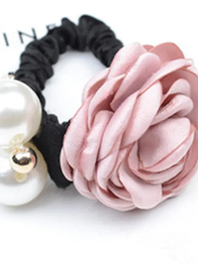 1pc Women's Hair Ties Scrunchie For Street Daily Holiday Handmade Pearl Fabric Light Pink Light Purple Green