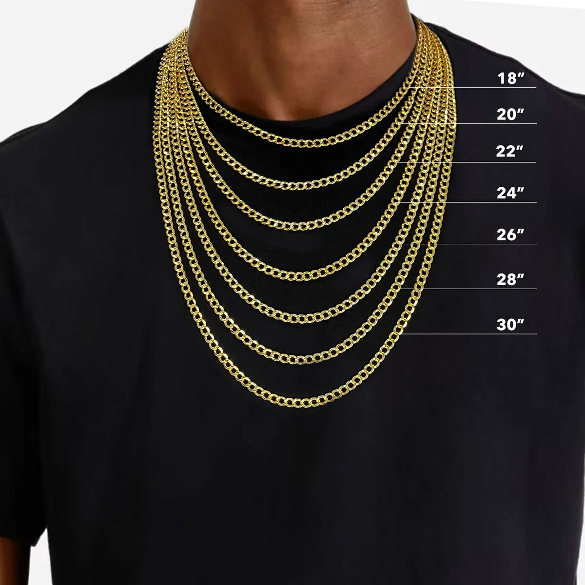 1" Round Dog Tag CZ Pendant & Chain Necklace Set 10K Yellow Gold